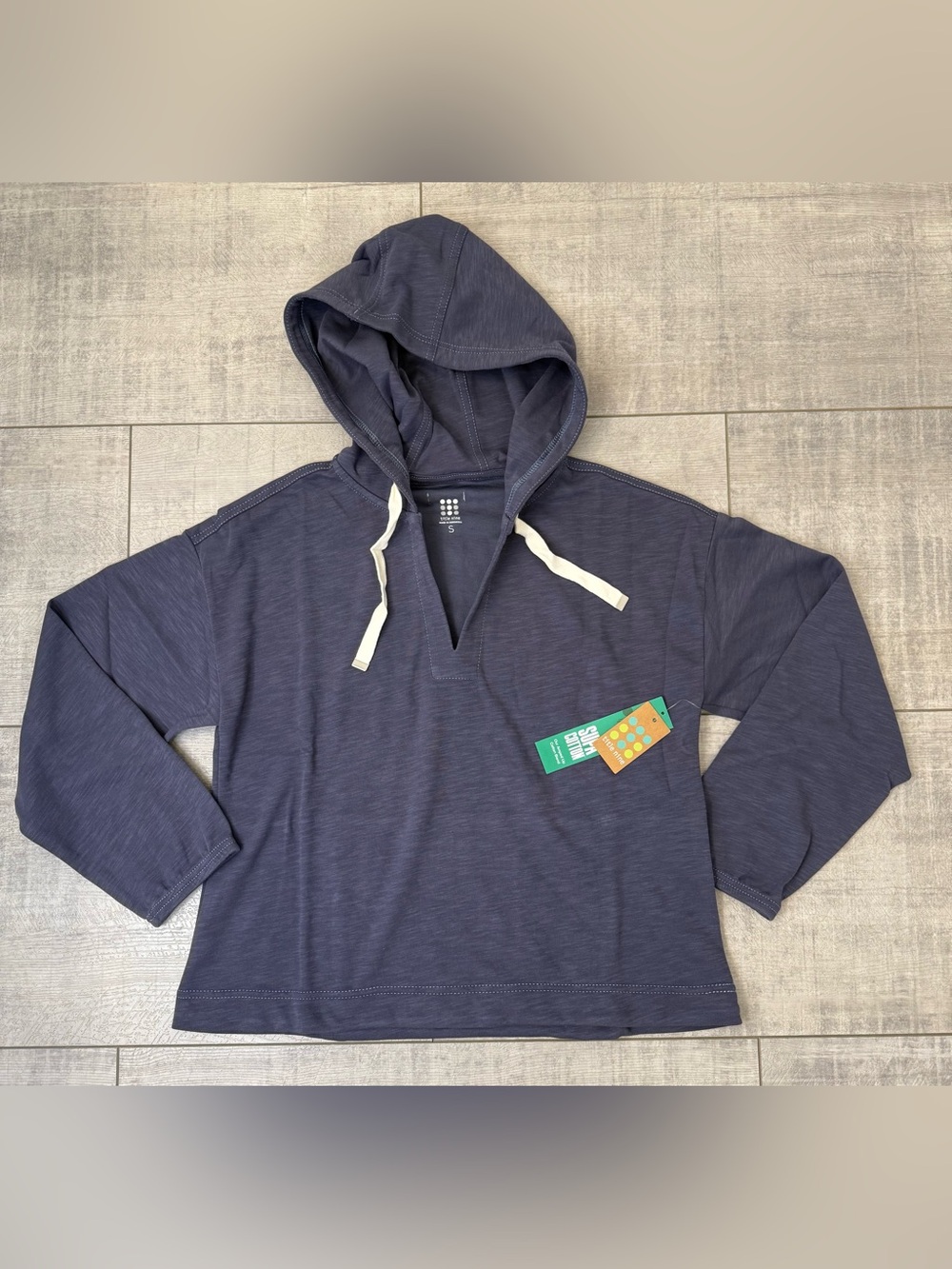 NWT Title Nine La Ola Hoodie Supa Cotton Pewter Size Small